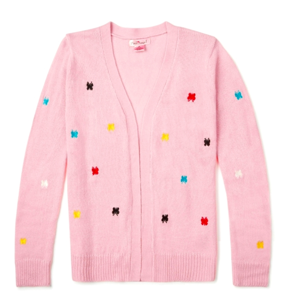 NWT Pink Angel Girls Butterfly‎ Cardigan, Size 14 (L)